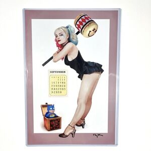 DC Comics Bombshells Harley Quinn September 2024 Calendar Picture 18x12 Signed